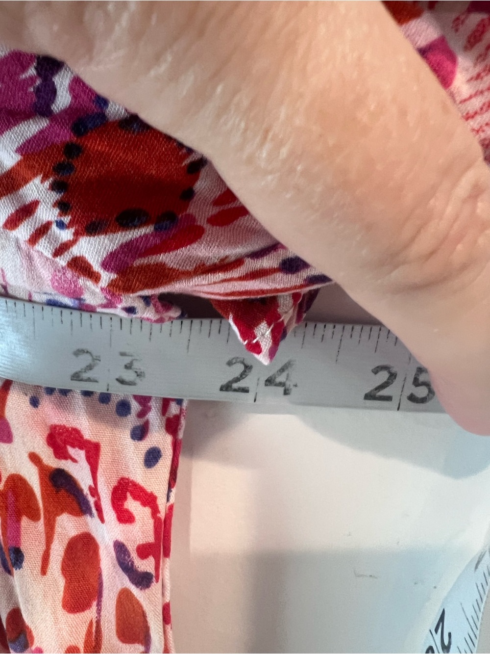 THML Pink and Red Printed Blouse with Blue Trim Size Large - Picture 10 of 16
